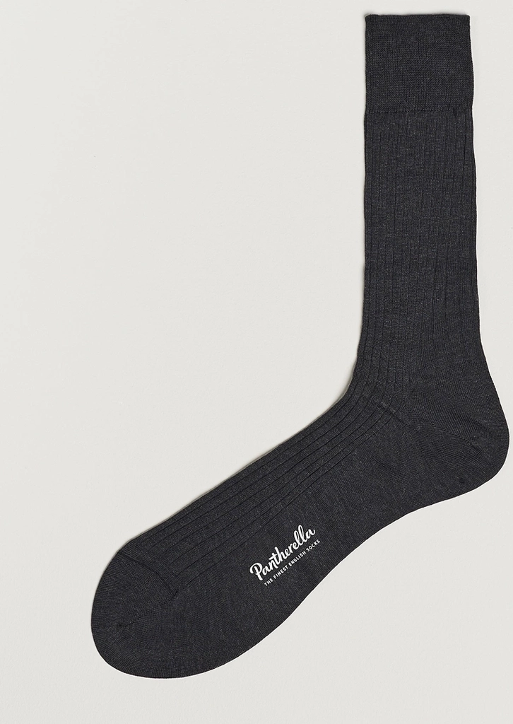 Pantherella Vale Cotton Socks - Dark Grey