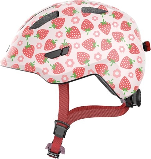 abus smiley 3.0 led cykelhjelm, rose strawberry