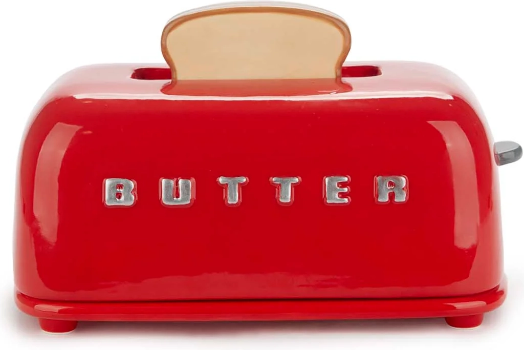Balvi Smörbehållare Med Lock Toasty,  Röd - Red - 11.8X18.9X11.3CM