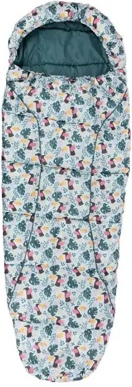 Trespass Bunka 3 sæsons børnesovepose - Tropical Bird Print - Udendørsliv fra Trespass