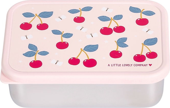 a little lovely company madkasse - 1 rum - rustfri stål m. pp låg - cherries