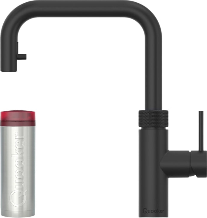 quooker flex square pro3 køkkenarmatur, kogende vand, udtrækstud, sort
