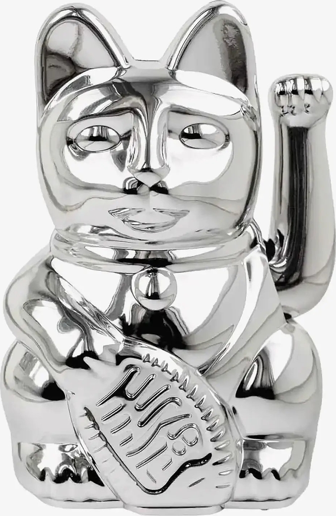 donkey vinkende kat - maneki-neko mini - shiny - silver (silver) - 150 kr | boozt.com
