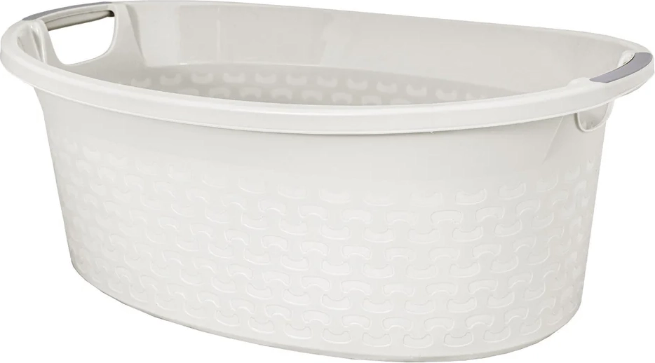 branq oval skål i bomuld 60 l, antik hvid - 1460