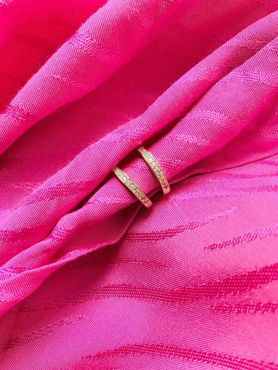 snö of sweden elaine small ring earring gold/clear 14mm