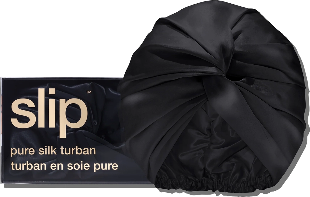 silk hair turban svart