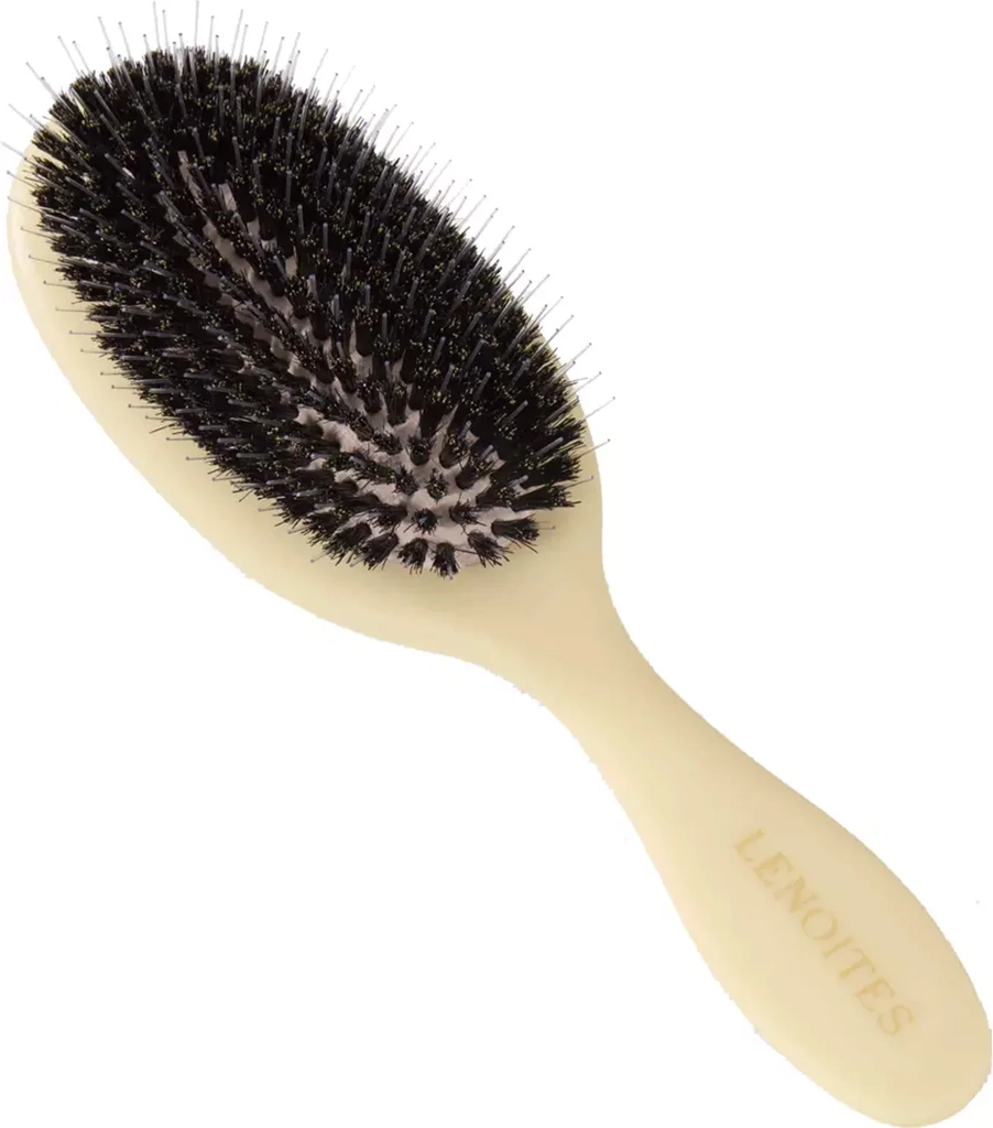 Lenoites Wild Boar Hair Brush With Cleaning Tool