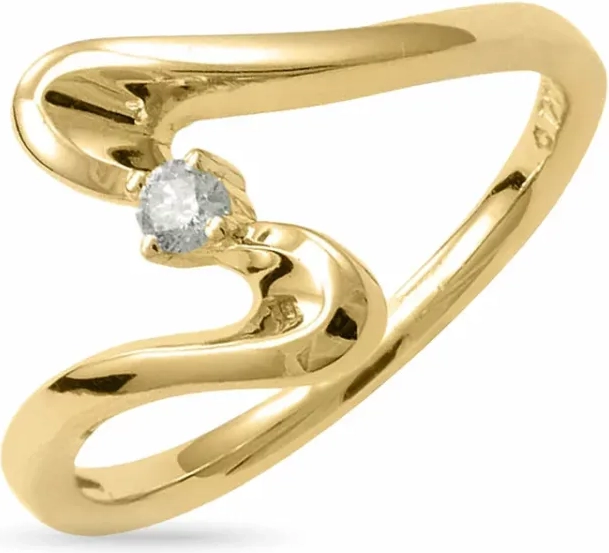 elegant abstrakt diamant ring i 9 karat guld 0,05 ct