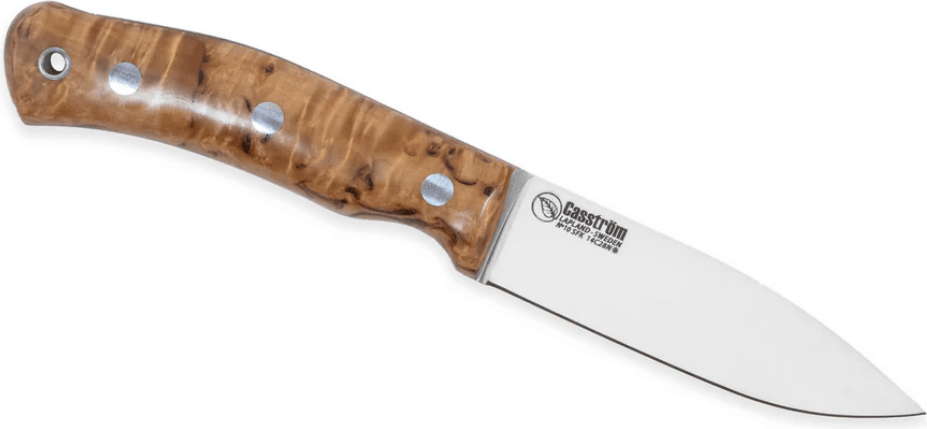 Casström No.10 Swedish Forest Knife Masur Stabiliserat Skaft Flatslipad