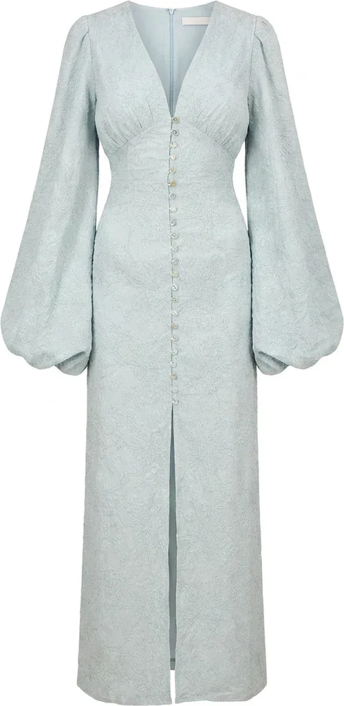 positano dress mint embroidery