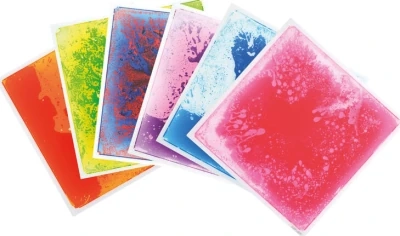 køb kæmpe sansemåtte med væske - 1 stk - 50 x 50 cm - assorteret fra eduplay