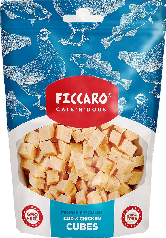 ficcaro cod & chicken cubes, 100g