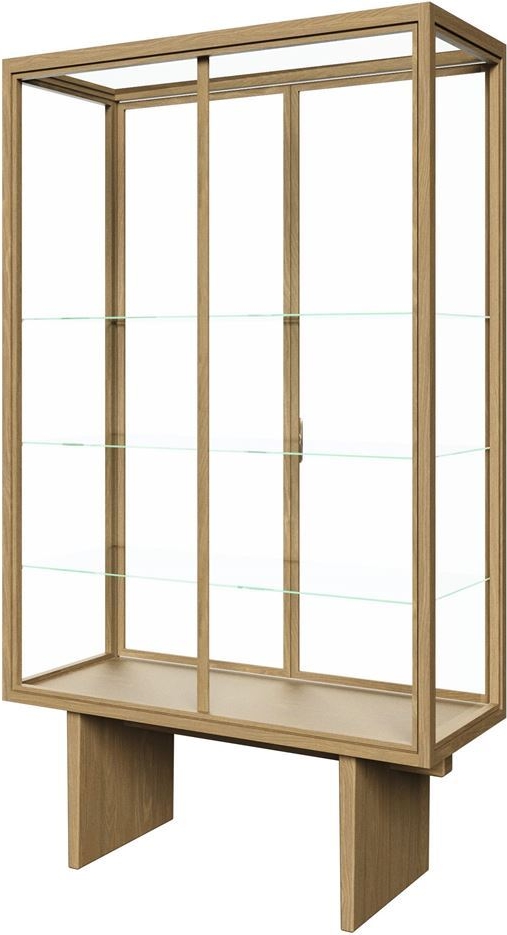 gubi private vitrine h: 191 cm - light stained oak/transparent glass