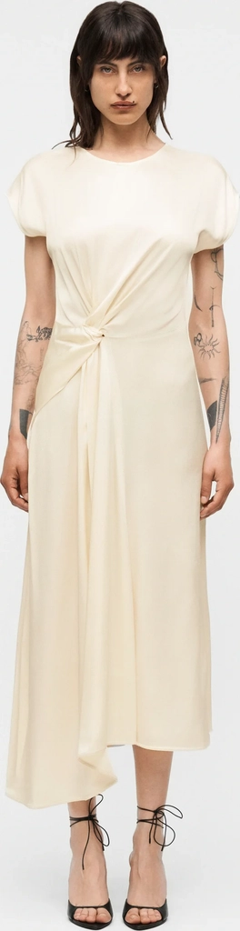twist waist dress - cocktail dress / party dress - ivory