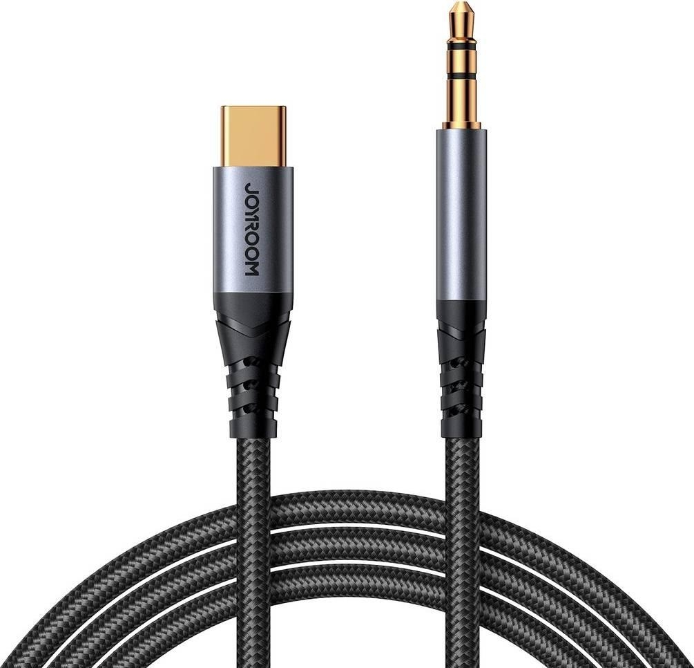 Joyroom USB-C Lydkabel AUX 3.5 mm minijack 1.2m - Sort
