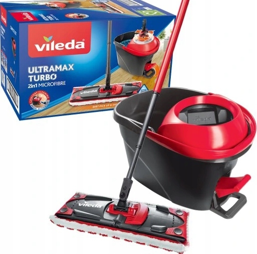 Vileda Ultramax Turbo BOX roterende fladmopp med spand
