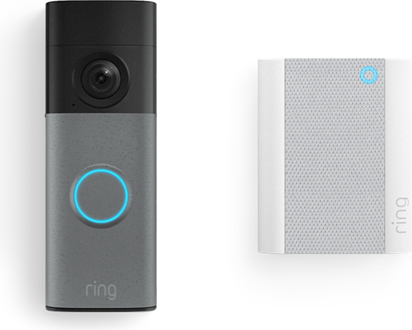 Ring Battery Video Doorbell - Retinal 2K & Chime (3rd Gen) - Speckled Grey