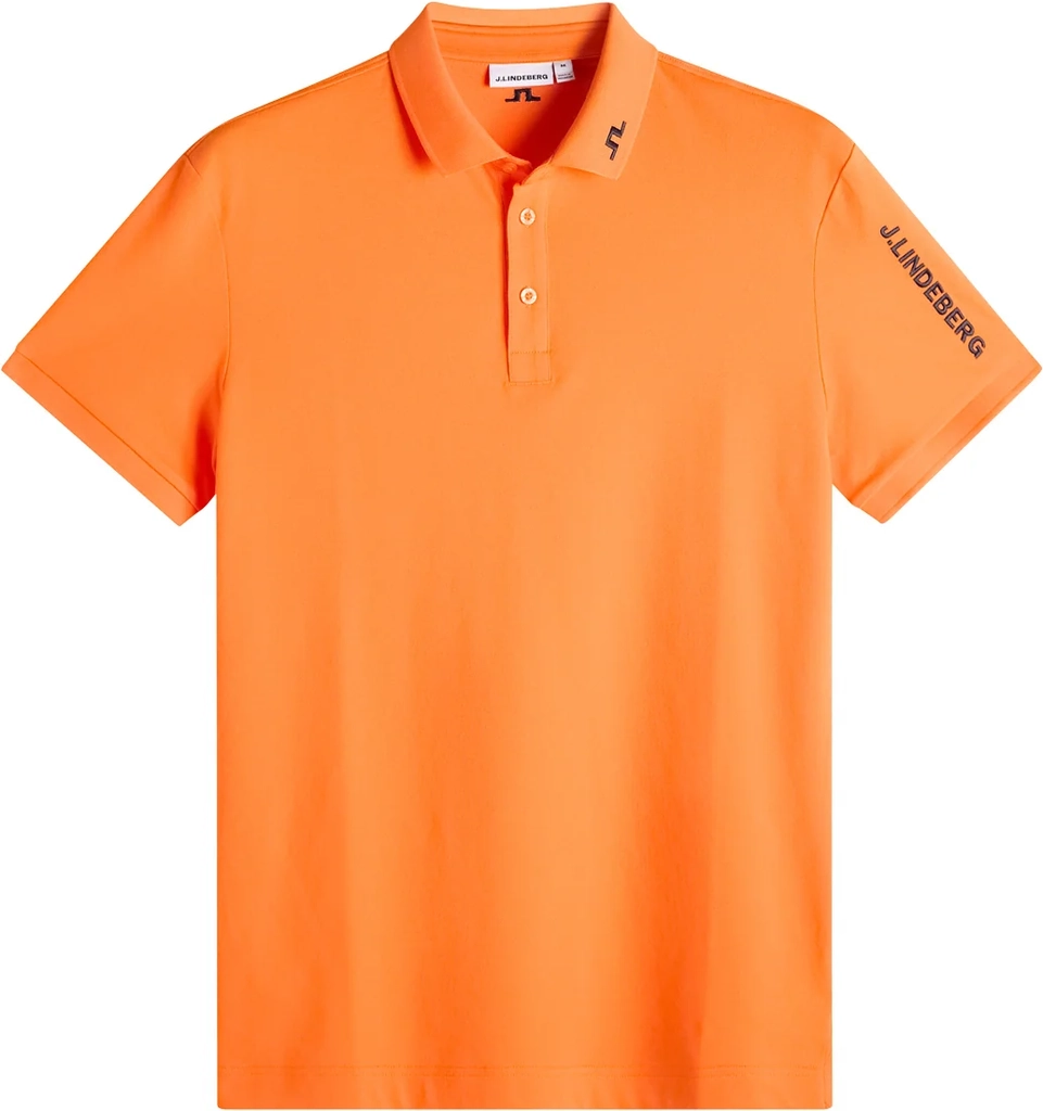 tour tech pique polo / golden poppy