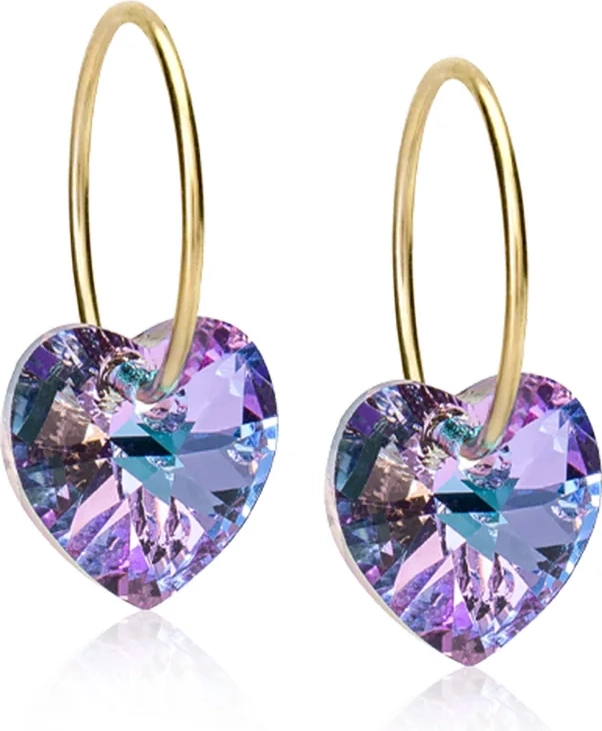 blomdahl - lilac gt heart øreringe, 14mm/10mm - titanium