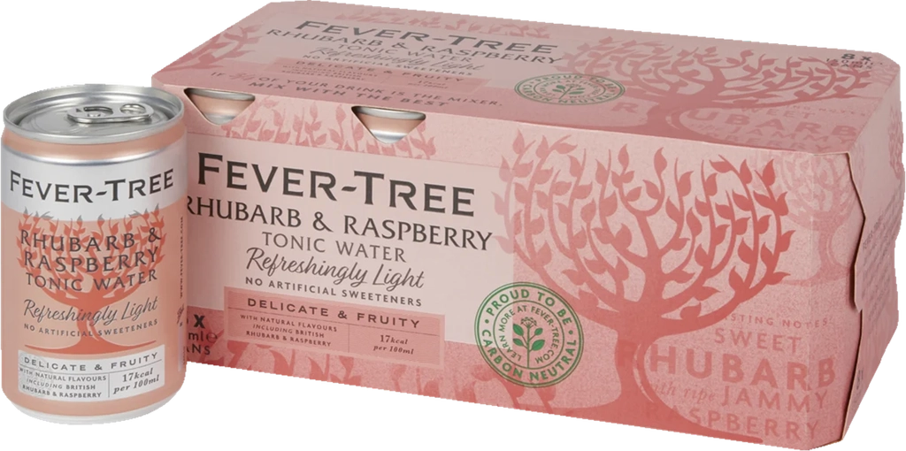 fever-tree rasp/rhub tonic 8x150ml pantfri