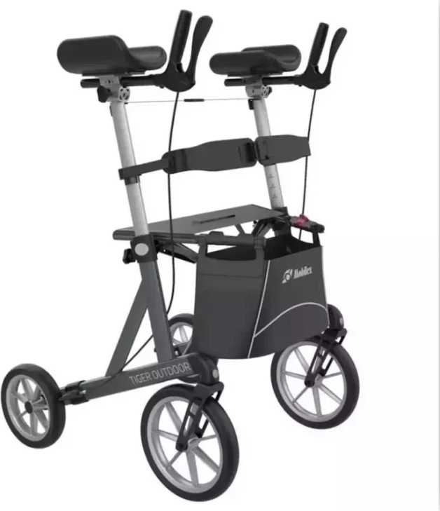 Mobilex Tiger artritis rollator til udendørs brug, antrasit grå