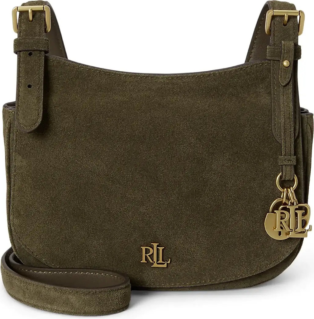 Lauren Ralph Lauren Suede Medium Marcy Crossbody Bag - Brown