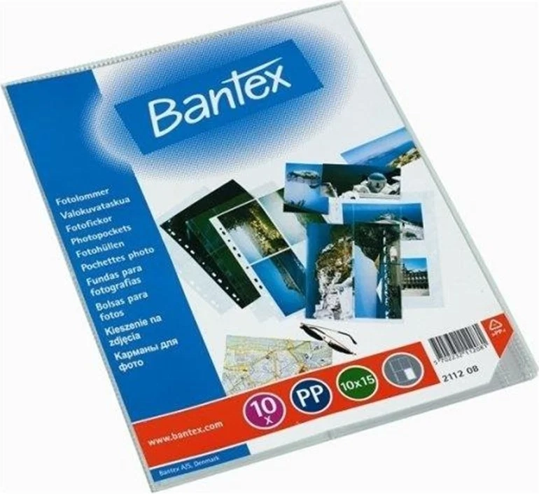 bantex fotolomme 0,1 mm 25 stk, højformat, transparent