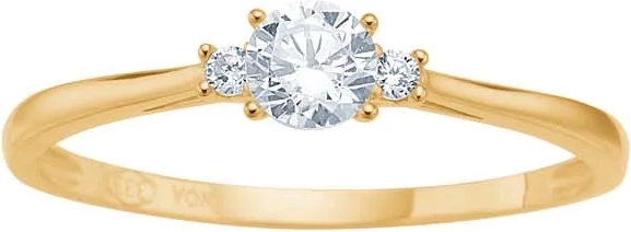 8kt. guldring m. 4mm cz
