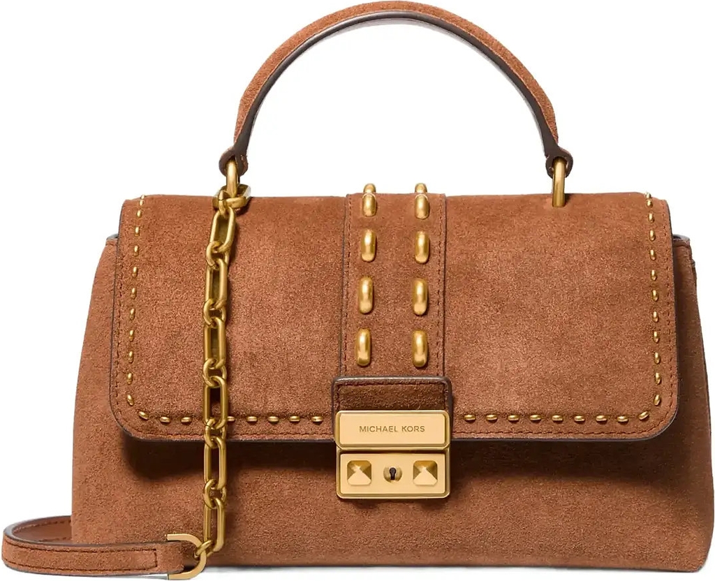Michael Kors Tribeca Mellemstor Satchel Taske Uld - Brun