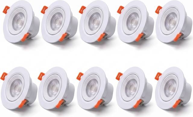 V-TAC 10 Stk 7W Ø8.8 cm LED Indbygningsspot 3 Lyskulører Spotlight