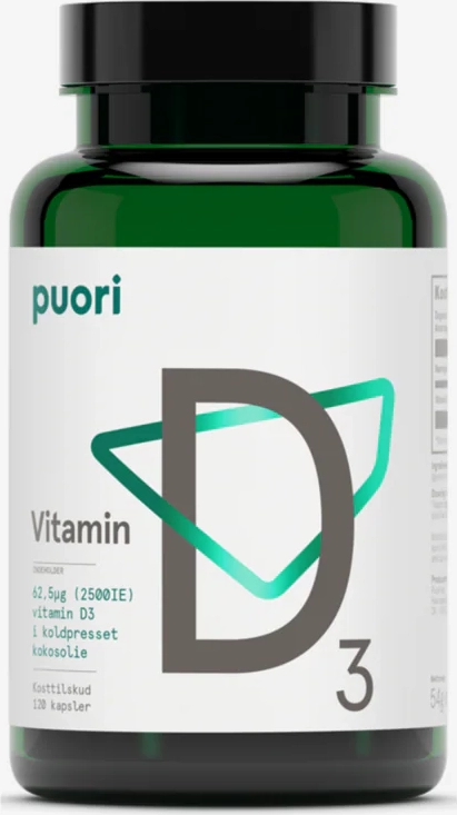 puori vitamin d3 120 kapsler