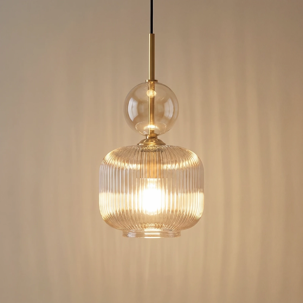 hänglampa sophia, konjak/svart, glas, ø 15 cm, e14