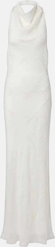 Staud Roselle Cowl Neck Backless Dress - White