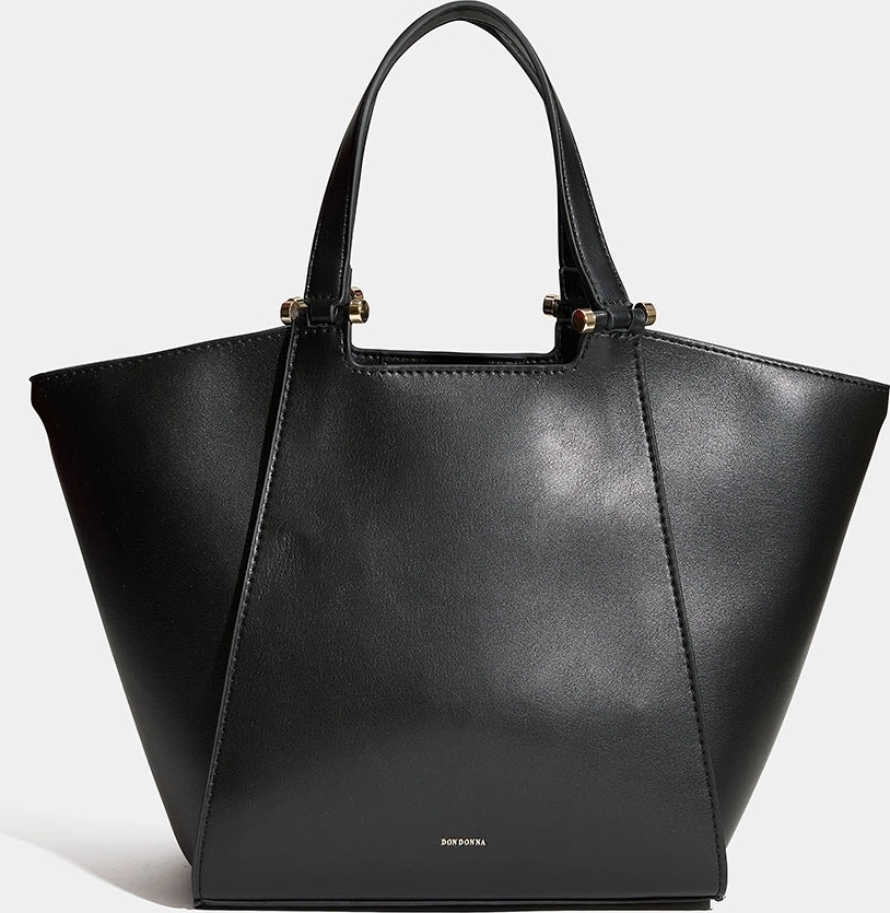 liten svart tote bag med dubbel axelrem