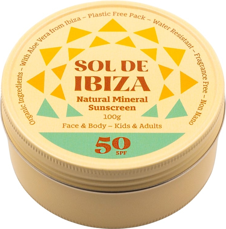 sol de ibiza face & body tin natural mineral protect sunscreen spf50 (35 g)