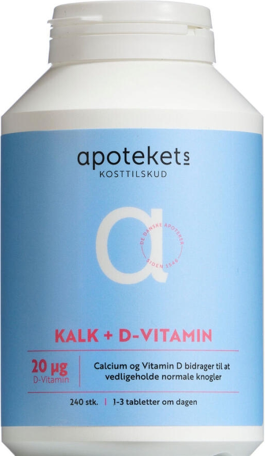 Apotekets Kalk D-Vitamin 20 Mikg 240 Stk