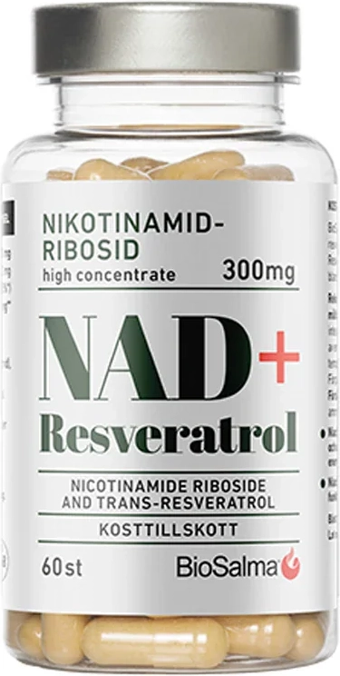 BioSalma NAD+ 300mg Reservatrol Kapslar 60 st