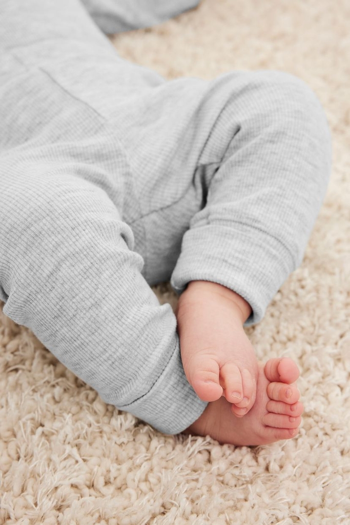Ribbade leggings | Ljusgrå | Baby | Kappahl
