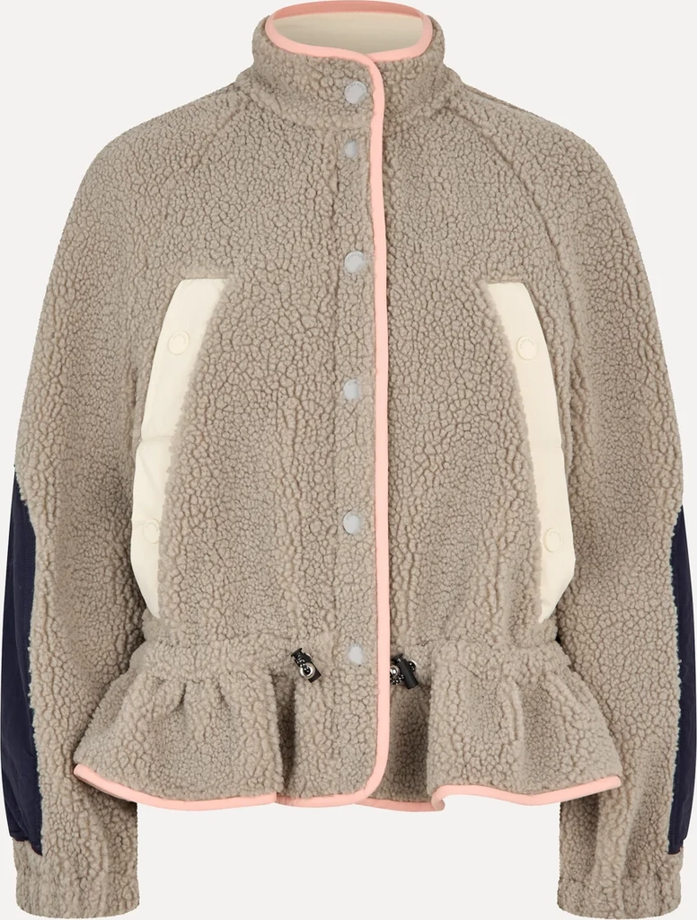 Stine Goya 2412 Fleece / Nylon, Dropped Shoulder Gathered Jacket Kvinde Flint Gray Overgangsjakker Str XS Nylon - hos Magasin