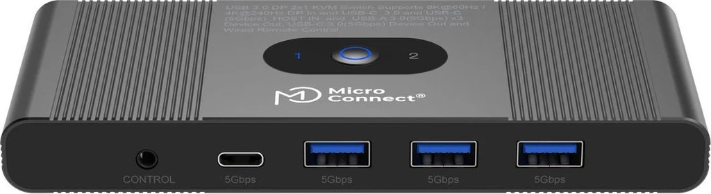 MicroConnect DisplayPort USB-C KVM Switch 2 Porte