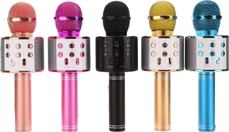 karaokemikrofon med bluetooth rose gold