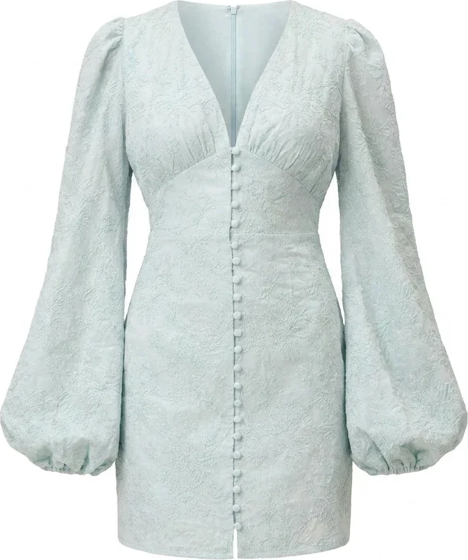 florence dress mint embroidery