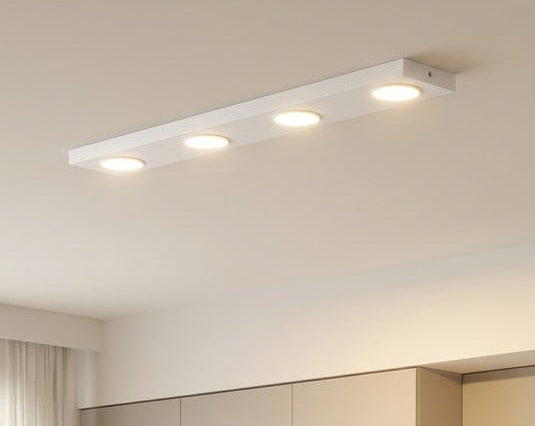 loftlampe hero, hvid, 4 lyskilder, 75 x 12 cm, metal, gx53