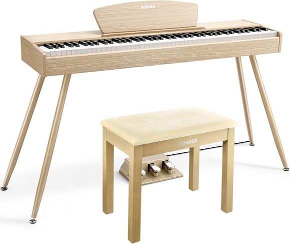 donner ddp-80 el-klaver + gratis klaverbænk, beige