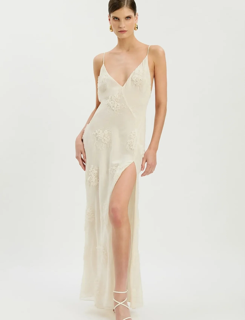 Bardot Romaya V Neck Maxi Dress - White - 34