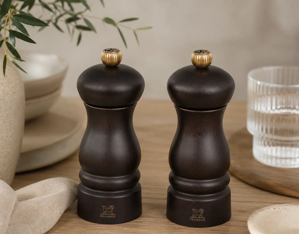 peugeot clermont salt- og peberkværnsæt - 13 cm - chokolade