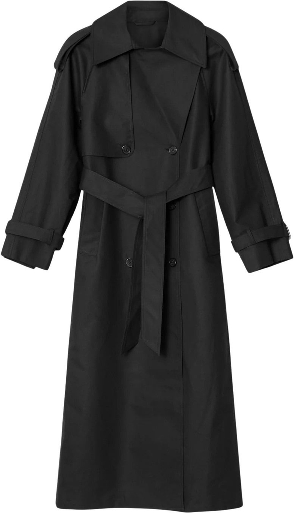 cotton trench black