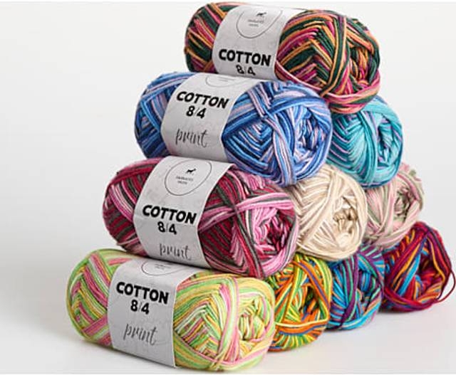 farmers yarn 8/4 print bomuldsgarn - flere varianter - assorteret