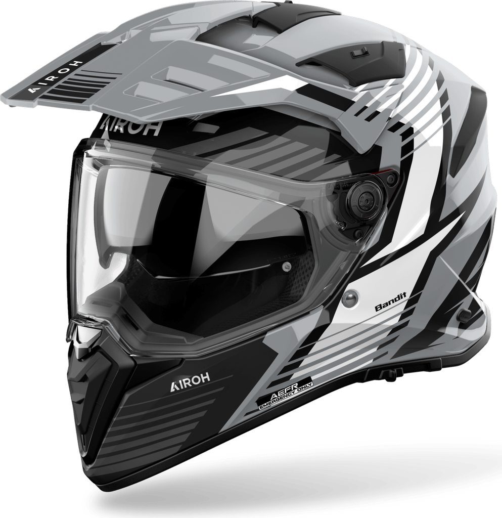 Airoh Adventurehjelm Bandit Grå Glans Unisex, Voksen