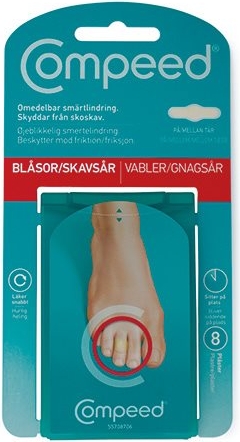 compeed vabel plaster ml. tær - 8 stk.